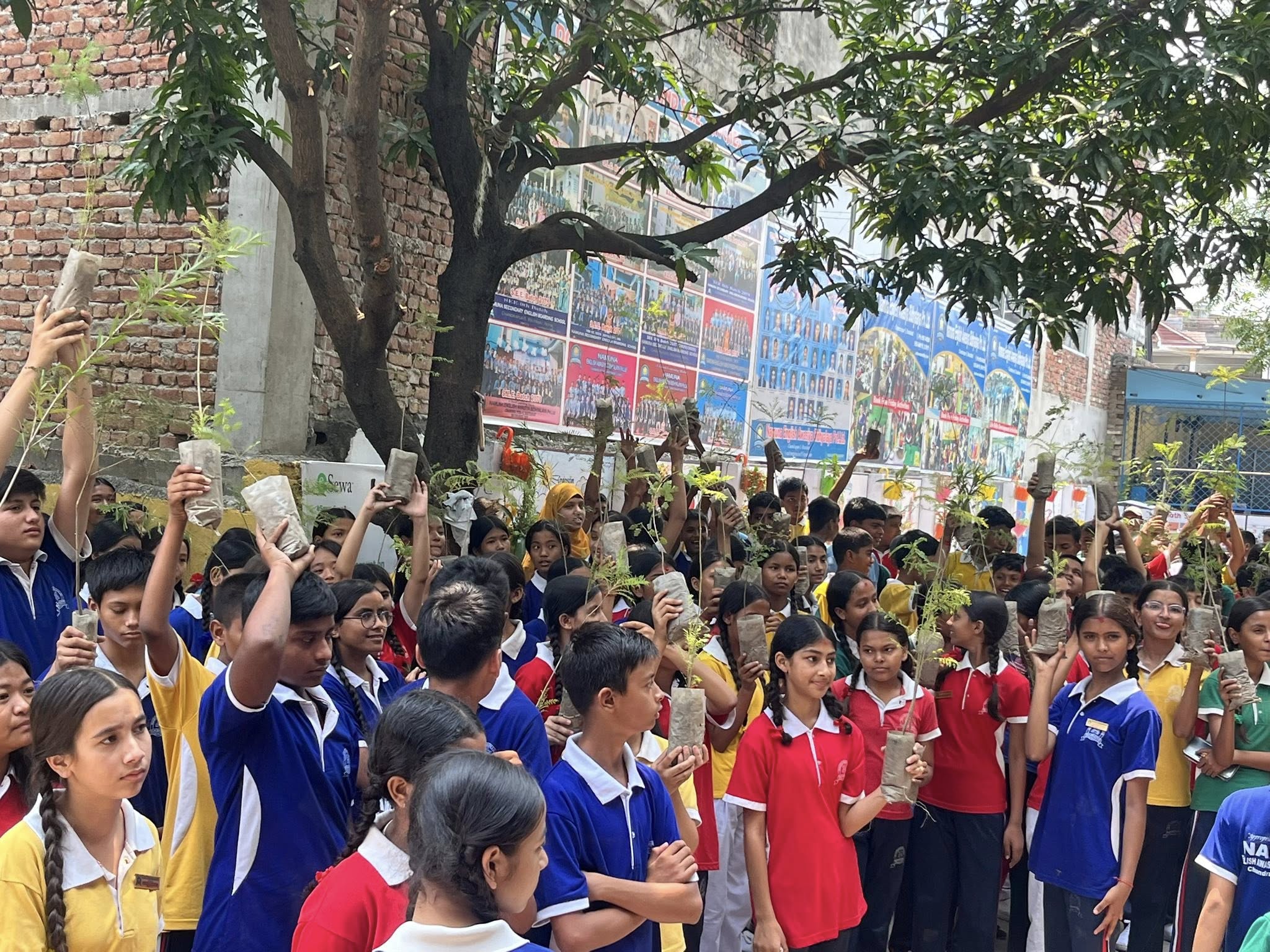 Students on a community learning visit — Namuna English Awasiya Bidhyalaya